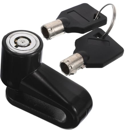 Healifty Bloccadisco Antifurto Moto in Lega di Zinco Blocco Freno Disco Resistente Anti-scasso per Scooter e Bicicletta Lucchetto Portatile Facile da Usare con Cavetto Promemoria