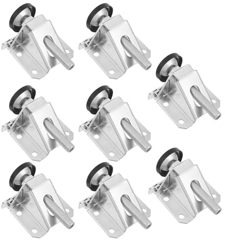 BIUDECO 8pcs Heavy Duty Wardrobe Adjusting Feet Furniture Workbench Leg Leveler Table Leveling Pads Adjustable Workbench Feet Silver