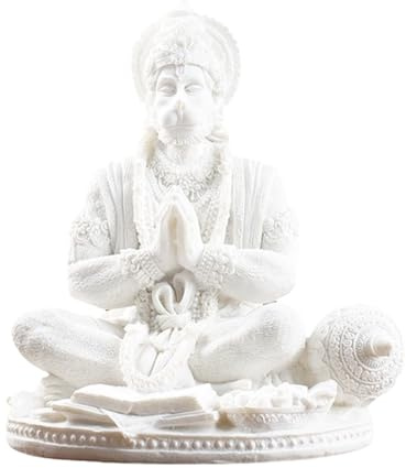 hogtnd Figura de estatua budista de resinas de Budas Hanuman Figura hindú del Dios de la Fuerza Escultura de escritorio Meditación Decoración Espiritual Adorno decorativo