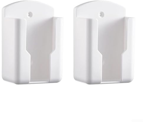 Soporte para mando a distancia de pared, autoadhesivo, juego de 2 unidades, caja de almacenamiento para TV, aire acondicionado, organizador de ventiladores, ahorra espacio, color negro, blanco, gris