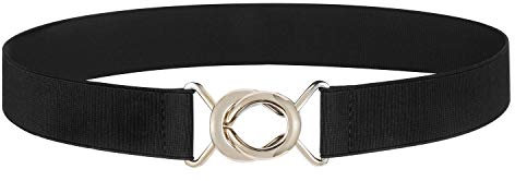 Syuer Damen Stretchy Skinny Taillengürtel Einfacher Stil Elastischer Gürtel für Jeanskleider (XXL-XXXL (88-115cm), Schwarz)