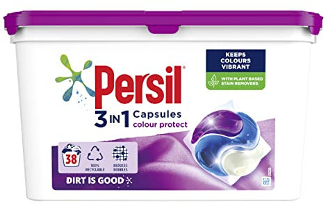 Persil 3 in 1 Colour Protect Washing Pods (38 washes),Laundry Detergent Capsules for colour protection in 100% recyclable tub