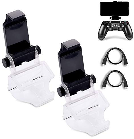 PS4 Controller Phone Clip, Slim Pro DualShock 4 Grip für Android Smartphone, 180 Grad Gaming-Halterung, Ständer Halterung PlayStation Game 6 Zoll Samsung, Pixel, OnePlus