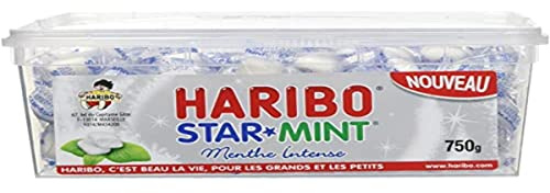 HARIBO - Tubo StarMint - Bonbons À La Menthe - Sans Colorants Artificiels - Arômes Naturels - Boîte De 750 g