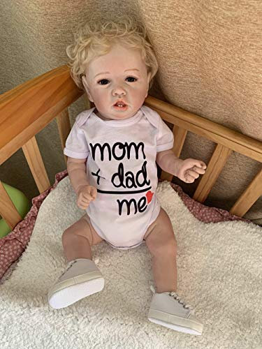 iCradle Reborn Baby Dolls 22 Zoll Zwillinge Babys Lächeln realistische wiedergeborene Babypuppen Weiches Silikon Vinyl Kleinkind Magnetischer Mund Mund öffnen (Girl)