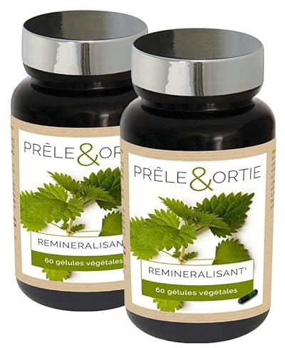 NUTRI EXPERT - Prêle & Ortie - Facilite l'élimination des toxines - Contribue au bon fonctionnement de l'organisme - Vegan - 60 gélules végétales - Marque Française - Extraits de plantes - Lot de 2