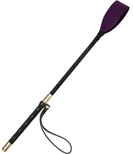 Coolrunner Riding Crop for Horse, 18 Inch Horse Whip with PU Leather Equestrianism Horse Crop Double Slapper Horse Whip Black Crops for Horses (Purple)