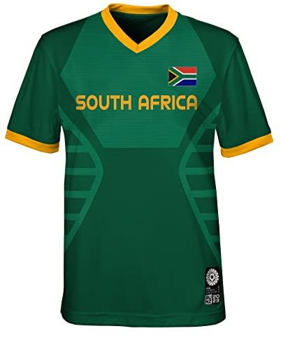 Official 2023 Women's Football World Cup Kids Team Shirt, South Africa, Green, 5-6 Years
