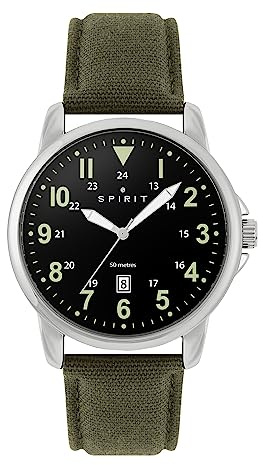 Spirit Gent's Khaki Canvas Strap Watch