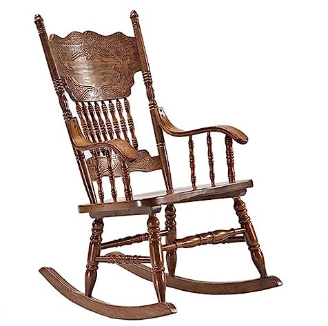 Schaukelstuhl Veranda-Schaukelstuhl, Schaukelstuhl aus Holz für den Außenbereich, Terrasse, Garten, Balkon, Hinterhof, Lounge-Relax-Stuhl für Erwachsene mit extra breitem Sitz, belastbar bis 150kg ( C