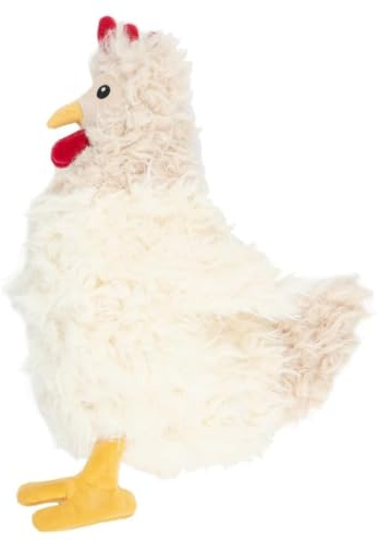 Best Pet Supplies Interactive Squeaky Dog Chew Toy, Ideal Dog Toys for Chewers, Small, Medium & Large Dogs, and Fetch Lovers - Crinkle Chicken (Beige), Large