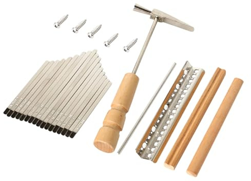 Satz Teile für Daumenklaviere 17-tasten Kalimba Selbstgemacht Stimmhammer | Holz und Metall, Inklusive Sattel, Brücke, Schweller und Schrauben, für Kinder und Selbstgemacht