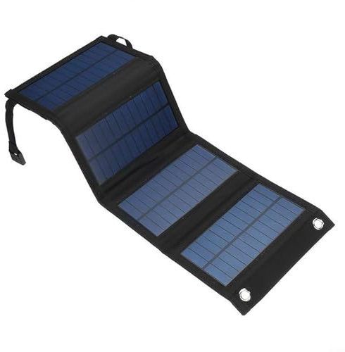 Zoegneer Handy-Ladegerät, 20 W, wasserdicht und faltbar, USB-Solarzellen für Camping, Wandern (schwarz)
