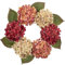 Oairse Hydrangea Artificial Wreath 50CM Spring Summer Wreaths for Front Door Mixed Color Flora Door Wreath All Year for Home Farmhouse Windows Porch Mantle Indoor Outdoor Decor