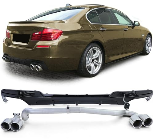 Heckdiffusor Glanz +Duplex Endrohr Umbau passt für BMW F10 F11 520 525 528 530