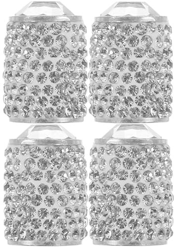 CALLARON 4 Stück Glitzernde Ventilschaftkappen Kristall-Strass-Universal-Autoreifen-Ventilkappen Abdeckungen Neuartige Staubkappen Für LKW Fahrräder Motorräder Fahrräder