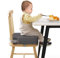 TOTIDYH SitzerhöHung Stuhl Kind PU Waschbar Zerlegbar 10cm SitzerhöHung Sitzkissen Kinder mit 2 Sicherheitsschnalle Gurt Tragbare KindersitzerhöHung Rutschfeste StuhlerhöHung Kinder (Dunkler)