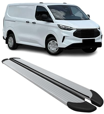 OMAC Trittbretter für Ford Tourneo Custom 2023-2026 L1 Aluminium 2X Silber | Seitenschweller, fahrzeugspezifische Passform