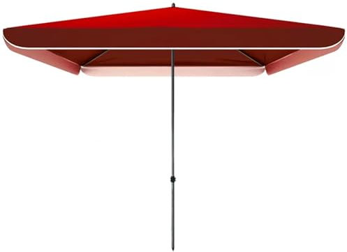 Sombrilla rectangular grande de 180 x 220 cm para patio al aire libre con protección UV 50+, con poste de acero ajustable en altura para terraza, césped y balcón, 4 varillas resistentes para mayor