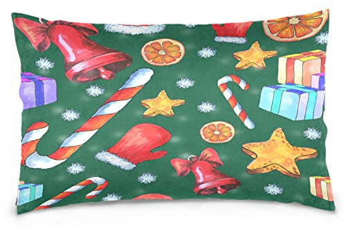 Pillow Covers Christmas Candy Snowflake Lemon Bell Gift Star Green Pillowcases Colorful Pillow Case Fashion Sofa Cushion Cover 40x60 cm, For Farmhouse, Garden, Indoor