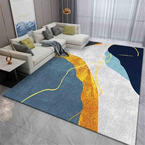 RUGMRZ Auto Teppiche Teppich Kind Easy Care Tapis de Chambre minimaliste bleu gris Durable Kinderzimmer Jungen Mädchen 90X190cm