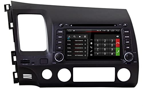 JINFOLI Lettore multimediale for auto WIFI Stereo Navigazione GPS DVD Audio DSP Carplay 2 Din Android 11.0 Autoradio adatta, for Civic, 2007-2011 Impianto audio stereo per auto