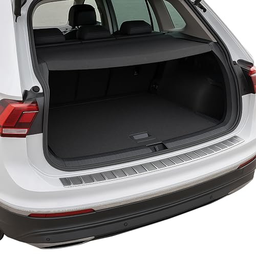 INLY Protection de seuil de chargement en acier inoxydable chromé compatible avec Tiguan/Allspace (2016-2023)