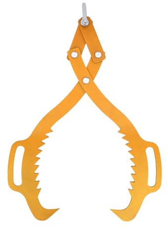 Log Lifting Tong 0-53.3 cm Opening Heavy Duty Timber Claw Hook 700 kg Capacity Log Claw Lifting Clamps Suitable for Forestry Ranching Construction and Everyday Use (Yellow)
