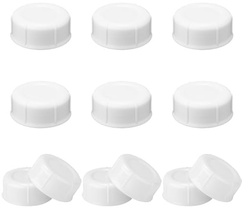 12st Smala Nappflaskkapslar för Dr Brown, BPA-Fria Reseflaskkapslar Läckagesäkra Nappflasklock med Tätningspackning Reservdelar till Medela Ameda (Vit)