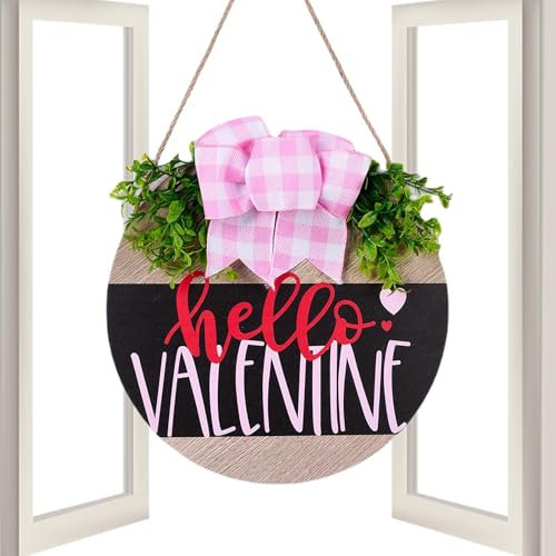Türschild für die Haustür zum Valentinstag, Happy Valentine, Willkommenstür- , Willkommensschild in leuchtenden Farben, Dekoration für die Eingangstür