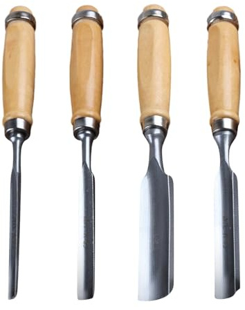 Hogvinnatil Lot de 4 burins à bois ergonomiques pour sculpture sur bois | Outils à main portables pour travailleurs du bois