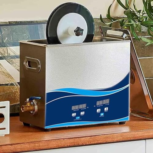 Ultrasonic Record Cleaner, 6.5L Vinyl Record Cleaning, Record Cleaner, Adjustable Temperature and Timing, Automatic Rotation to Professionally Clean and Protect Your Records