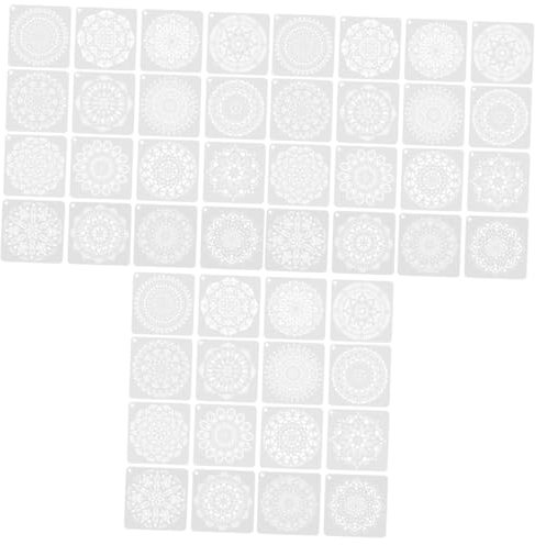 VILLCASE 3 Sätze Haustier Malvorlage Graffiti Mandala Hohlkopierbrett Wandmalerei Dekoration DIY Hohlschablone Komplettset Bodenschablonen DIY Blumenvorlagen 16 Blatt * 3