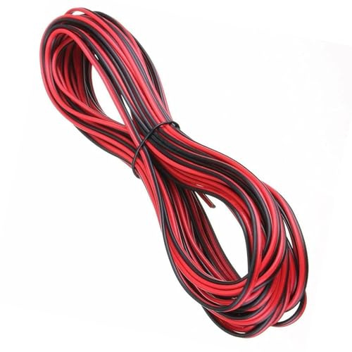 20M 22AWG 2 Core Electrical Wire Extension Cable for Car LED Strip Light | Twin core black and red flexible copper wire, ideal for low voltage electrical wiring and DIY projects