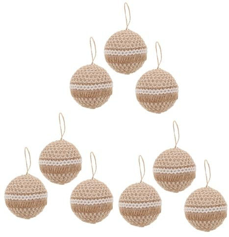 Gadpiparty 3 Set Palla di Natale in Spago Ornamenti di Palline di Natale Rosa Arredamento Natalizio Floccaggio Ornamenti Natalizi Rustici Sospeso Plastica 3 Pezzi * 3