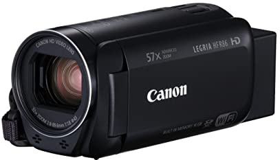 Canon Legria HF R86 Camcorder 16 GB Full HD Advanced 57x Zoom Smart Optical IS WiFi and NFC Black (Renewed)