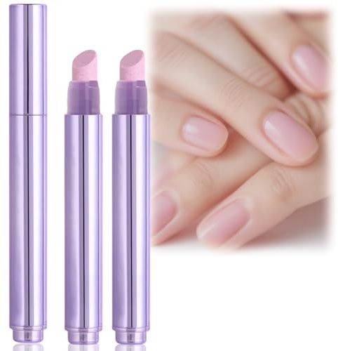 2PCS Tip Pusher Pen,3-in-1 Nail Care Pen,Cuticle Oil Pen and Nail Care,Cuticle Pusher P/en,Strengthen Brighten Cuticle Oil for Nail,Na/il Buffer Pe/n and Cuticle Removal for Nourishing Cracked N/ail