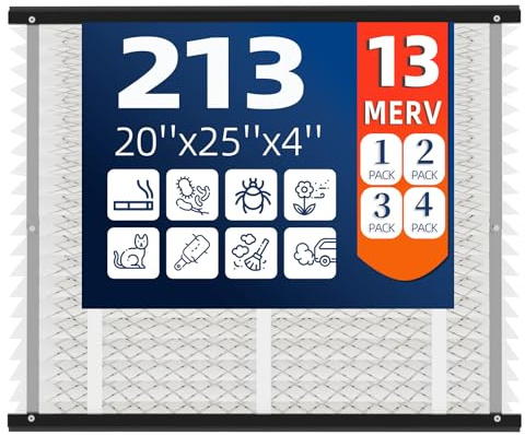 3-pack 213 ersättnings luftfilter, MERV 13, faktisk storlek: 52 x 65 x 10 cm, nominell storlek: 50 x 65 cm, HVAC ugnsfilter, kompatibel med AprilAire-modeller 1210, 1620, 2210, 2210, 2216, 3210, 420