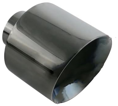 Tubi Scarico Auto Terminale Di Scarico Universale Per Auto In Acciaio Inossidabile, Ingresso 76 Mm, Uscita Inclinata, Gola Finale Del Silenziatore Da 127 Mm(H0DM2023d)