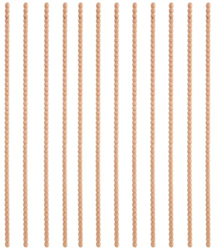 12pcs Moulures Décoratives en Bois Perlé, 40cm Demi-Rondes Brutes pour Décoration Murale Armoire Étagère Fenêtre et Porte