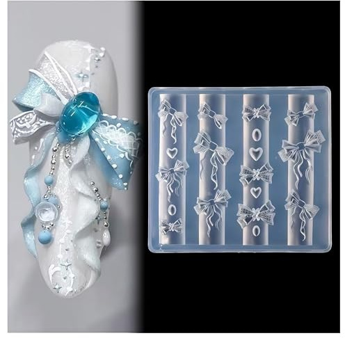 CharmeFleur Outils en Soie pour Art de Nagel 3D Gel Résine Formes Rosette Accessoires Nœud Papillon Ongles