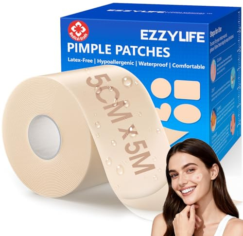 Hydrokolloid Pflaster Rolle 5 cm x 5 m - Medizinische Wundauflage wasserdicht & selbstklebend, professionelles Blasenpflaster und Wundverband für Schürfwunden, Verbrennungen, zuschnittbar