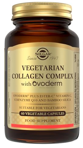 Solgar Colágeno Vegetariano Ovoderm | 60 Cápsulas Vegetales | Piel Firme y Elástica con Vitamina C Ester-C, Coenzima Q10 y Silicio | Apto para Vegetarianos, Sin Gluten