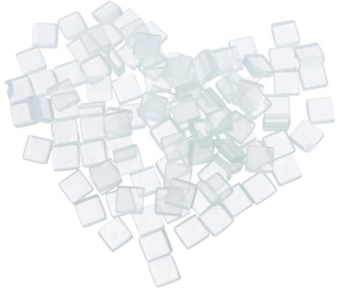 BUGUUYO 450 Glasmosaikfliesen Quadratisch 1x1cm Durchsichtig Klare Glasstücke für Heimdekoration Selbstgemacht Bastelarbeiten und Wandgestaltung