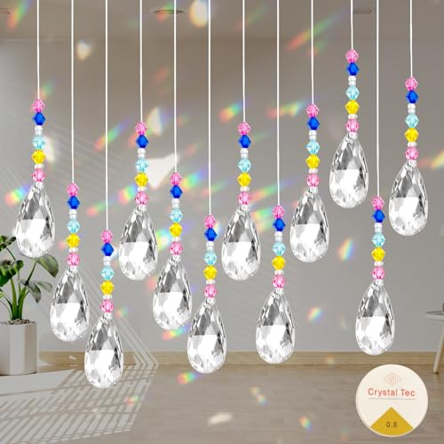 12 stycken solfångare kristallpyssel, kristallkula DIY-hänge