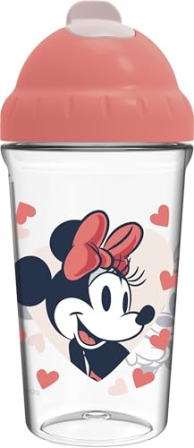 Tataway bicchiere Minnie con cannuccia flessibile 295 ml, tazza per bambini riutilizzabile, ideale per acqua e succhi, pratica e colorata per uso quotidiano