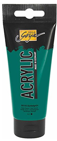 KREUL 84119 - Solo Goya Acrylic, 100 ml Tube in dunkelgrün, cremige vielseitig einsetzbare Acrylfarbe in Studienqualität, auf Wasserbasis, schnell und matt trocknend, gut deckend, wasserfest