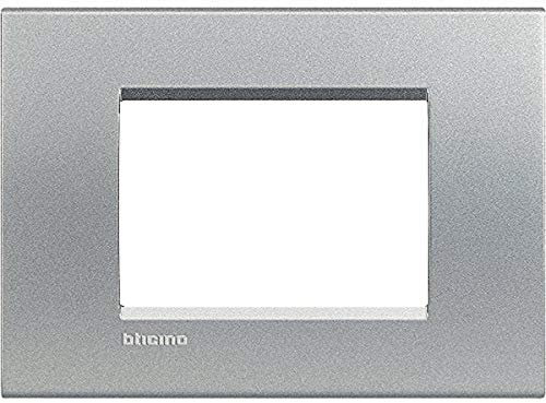 BTicino Livinglight Placca, 3 Moduli, Forma Rettangolare, Grigio (Tech)