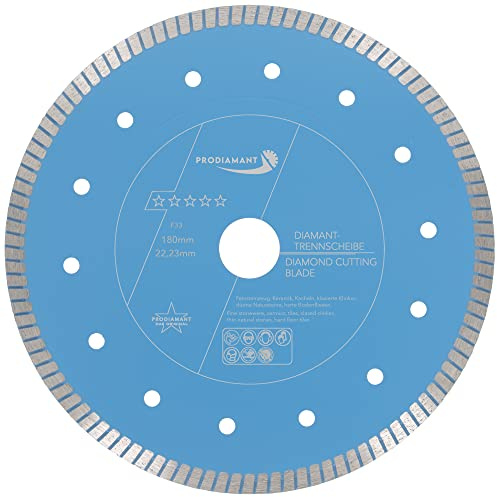 PRODIAMANT® Disque diamant professionnel 180 mm x 22,23 mm – Coupe nette et précise pour carrelage, pierres naturelles et céramique