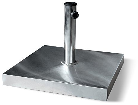 paramondo Sonnenschirmständer Schirmständer aus Edelstahl, mit Adapterhülsen, für mittelgroße Sonnenschirme, Quadratisch, 48 x 48 cm